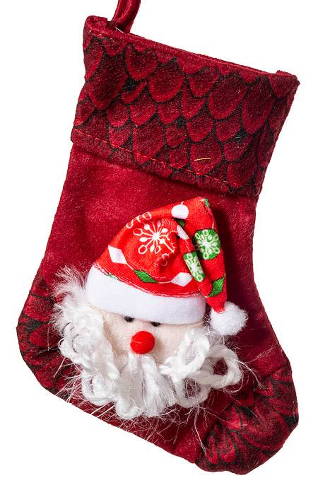 7" X 5.5" Stuffed Stocking Santa Ornament