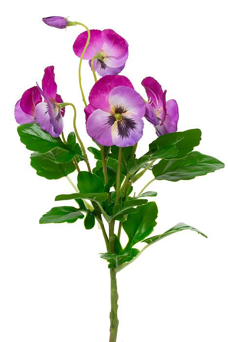 15" Silk Pansy Spray Violet/two Tones