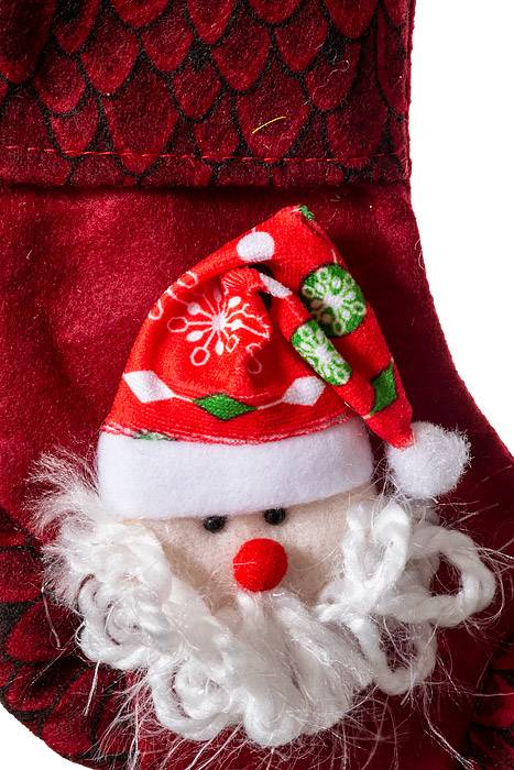 7" X 5.5" Stuffed Stocking Santa Ornament