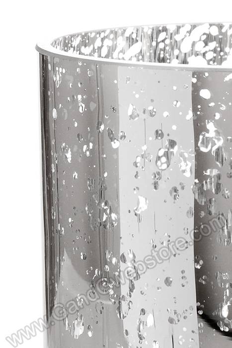 4" X 6" Mercury Glass Cylinder Vase Silver