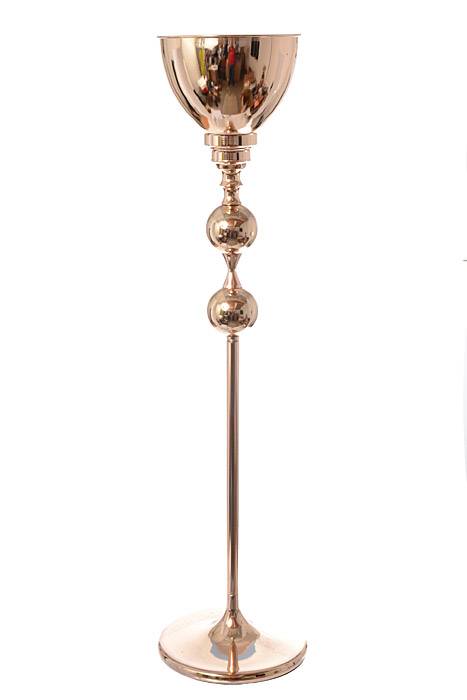 10" X 46"h Floral Metal Stand Gold