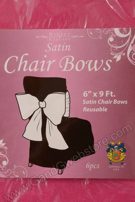 6" X 108" Satin Chair Bow Fuchsia Pkg/6