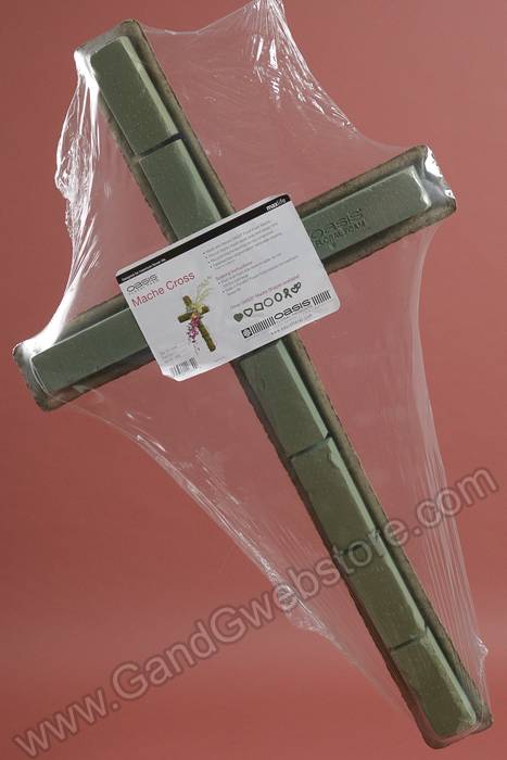 36" Oasis Mache & Floral Foam Cross Green
