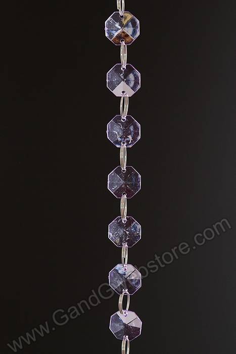 72" Acrylic Octagon Bead Garland Lavender