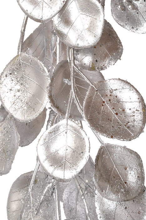 6Ft Metallic Dollar Garland Silver