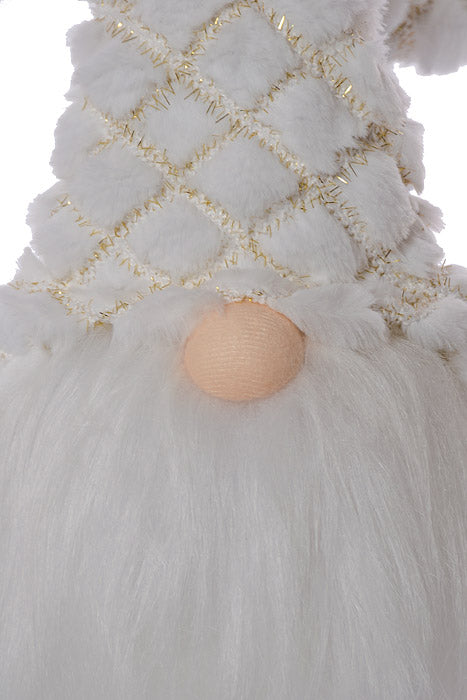 24" Standing Gnome With Retractable Legs White/Gold