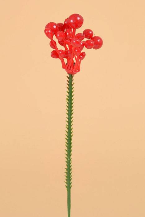 7.5" Lacquered Holly Berry Red Pkg/72