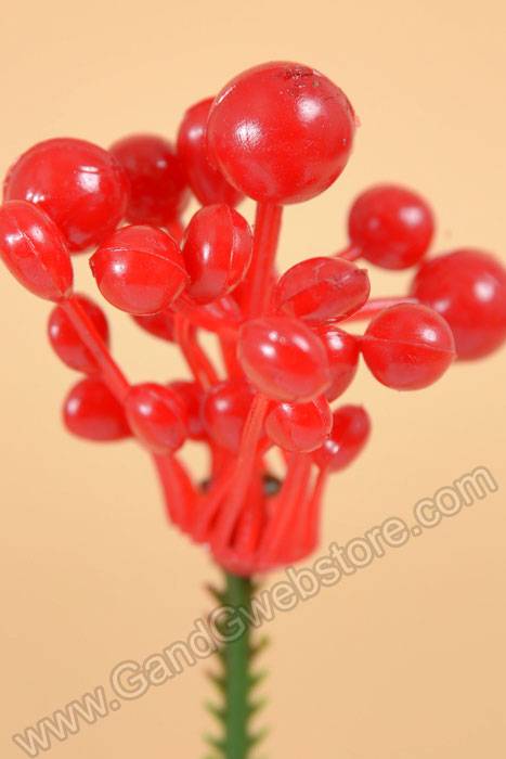 7.5" Lacquered Holly Berry Red Pkg/72