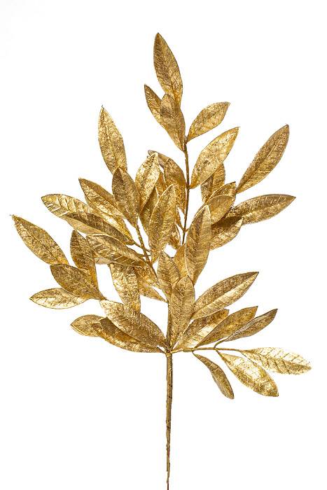 24" Bay Leaf Spray Gold Pkg/4