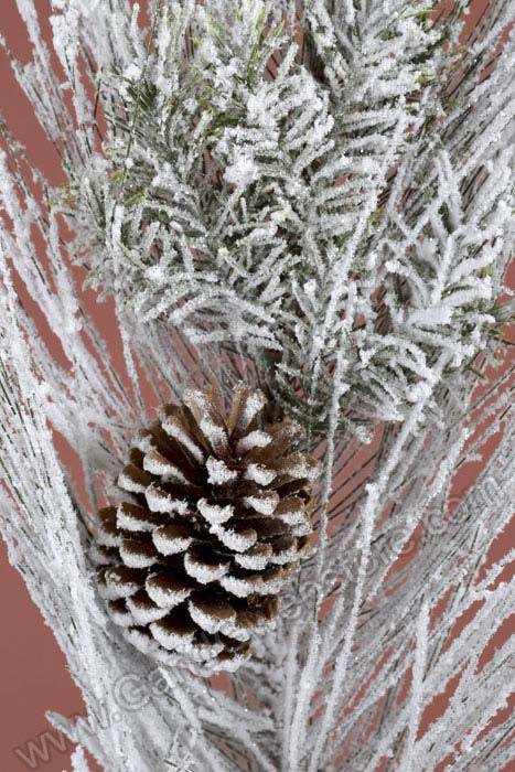 6ft Snow Mix Pine Garland W/cone White/green