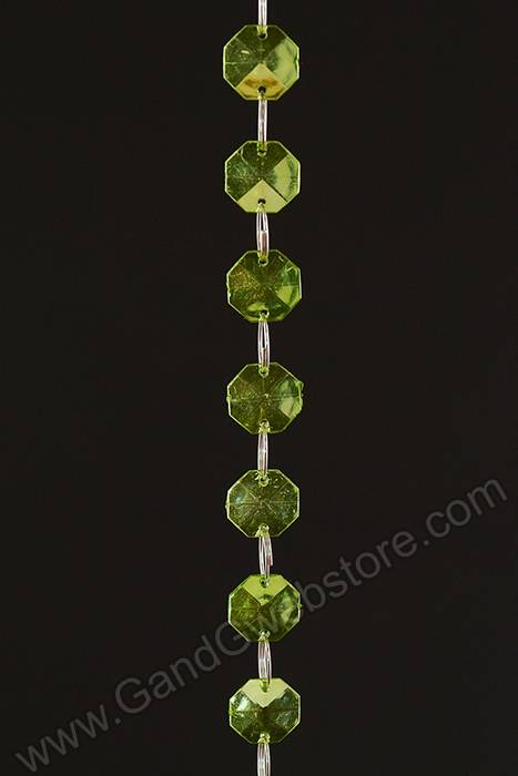 72" Acrylic Octagon Bead Garland Apple Green