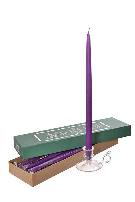 15" Patrician Taper Lavender Box/12