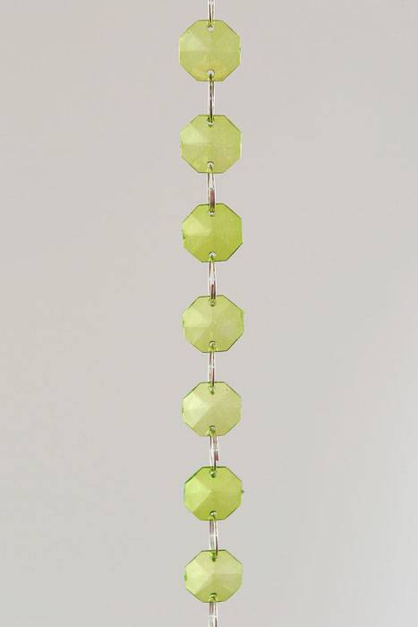 72" Acrylic Octagon Bead Garland Apple Green