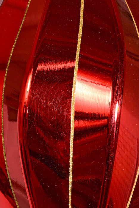 25" Stripe Finial Ornament Red/Gold