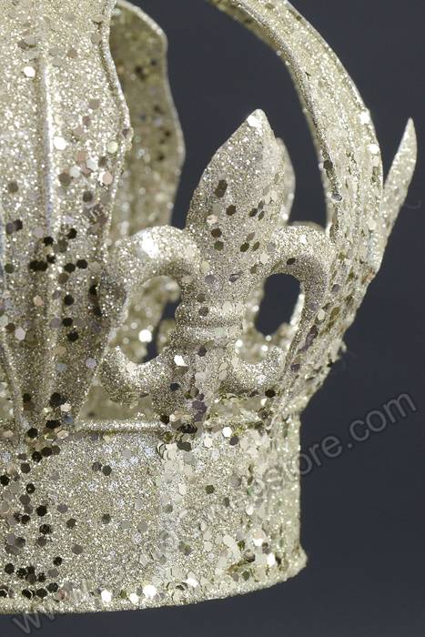 7" X 7" Glitter Metal Crown Champagne/silver