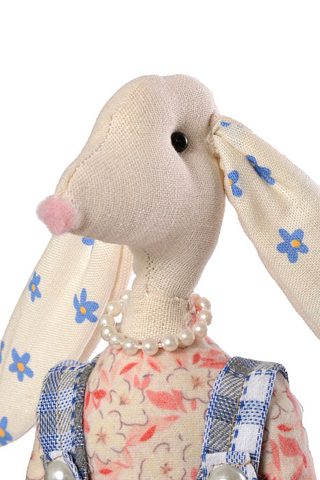 4.7" X 3.9" X 21" Easter Rabbit Blue/Pink Set/2