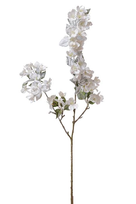 35" Snow Quince Blossom Spray Snow/white