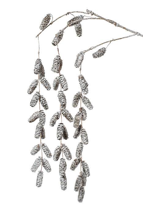 45" Glitter Pine Cone Hanging Spray Brown