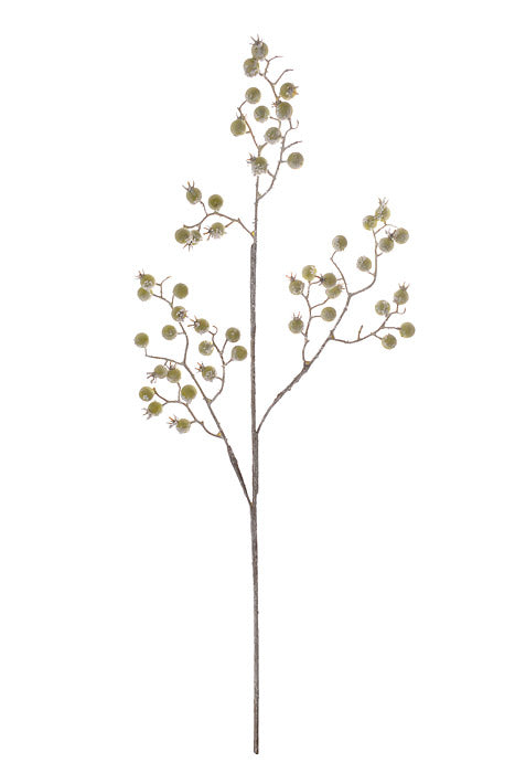 30" Frosted Snow Berry Spray Green