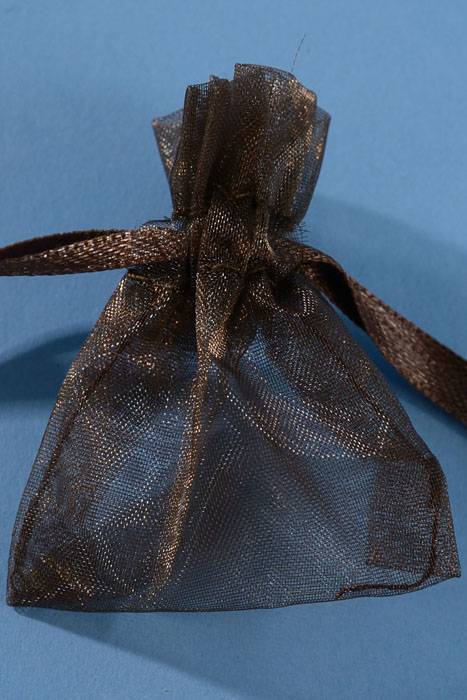 2" X 2.5" Organza Pouches Chocolate Pkg/12