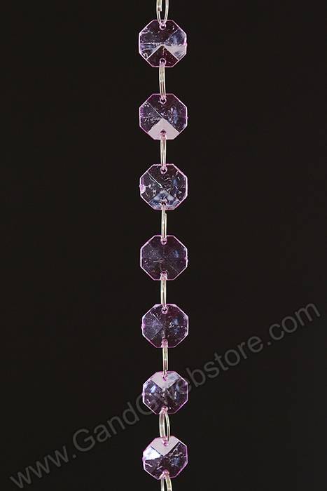 72" Acrylic Octagonal Bead Garland Fuchsia