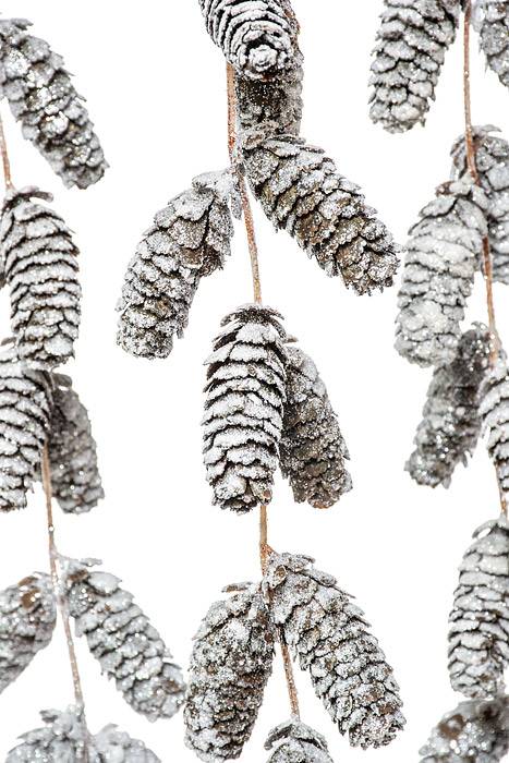 45" Glitter Pine Cone Hanging Spray Brown