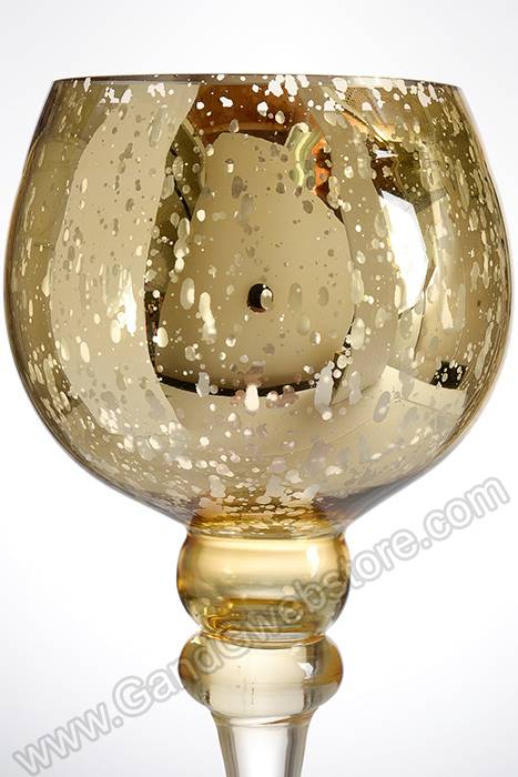 12"/14"/16" Mercury Glass Candle Holder Gold Set/3