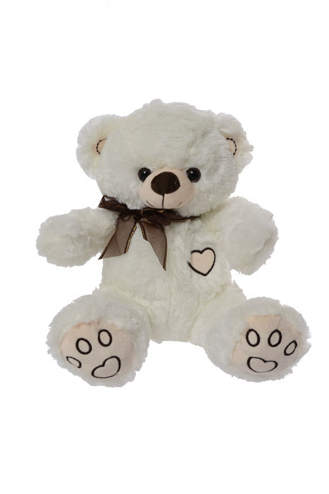 12" Bear with Bow White