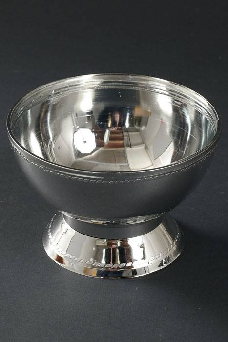 5" X 3.25" Plastic Designer Bowl Silver Pkg/6