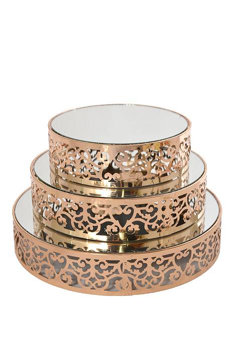 8/10/12" Metal/Mirror Round Cake Stand Gold