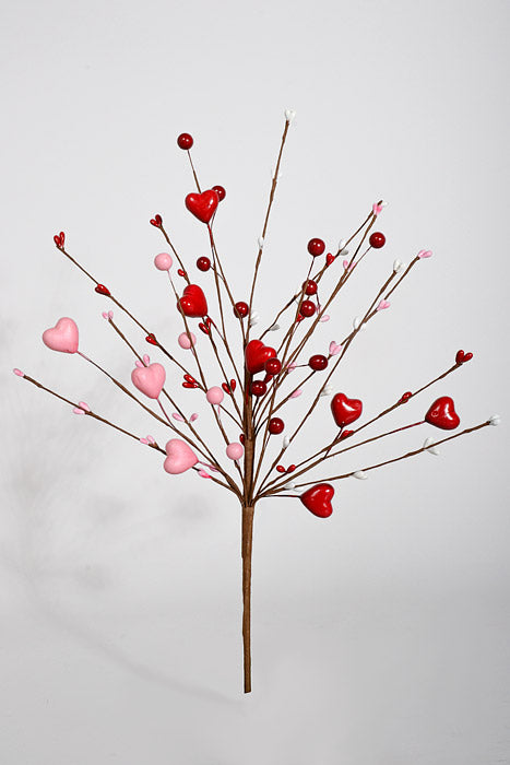 17.5" Heart & Berry Spray Red/Pink/White