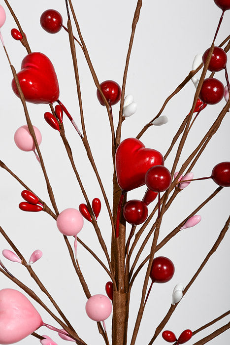 17.5" Heart & Berry Spray Red/Pink/White