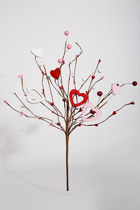 17.5" Heart & Berry Spray Red/Pink/White