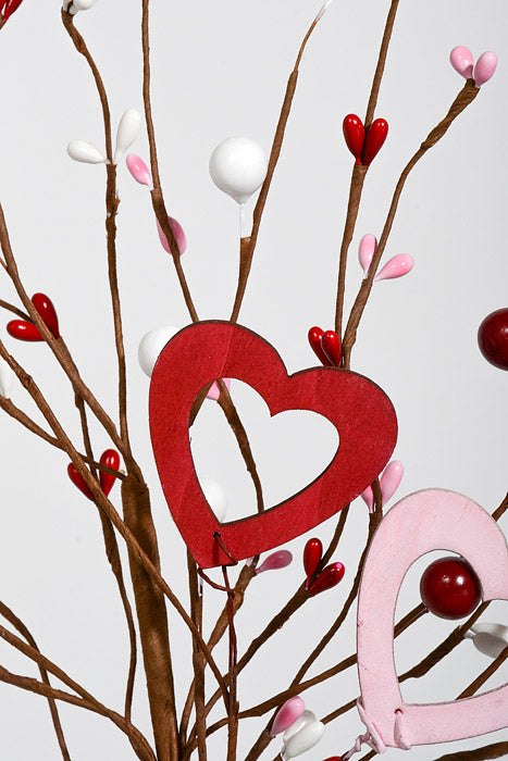 17.5" Heart & Berry Spray Red/Pink/White