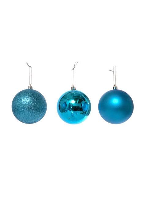 80mm Shiny/matt/glitter Ball Turquoise Pkg/6