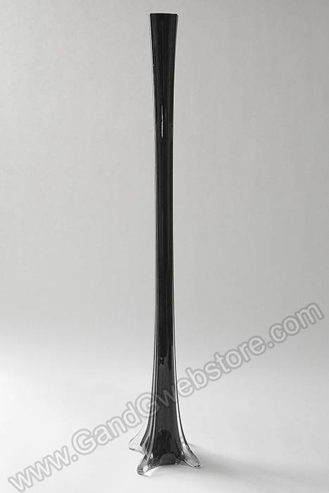 31.5" Eiffel Tower Glass Vase Black