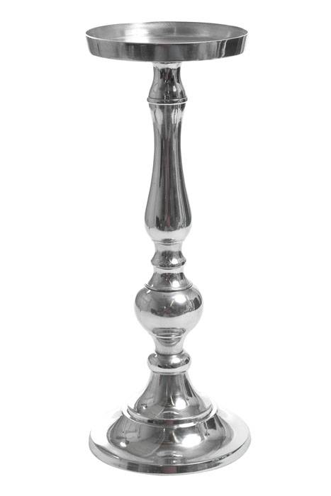 13" Aluminum Candle Holder Silver
