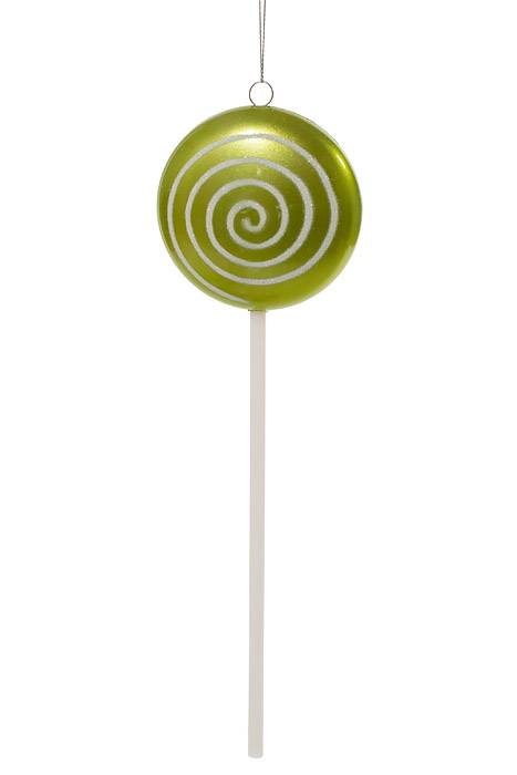 10.5" Plastic Lollipop W/glitter Lime Greeen