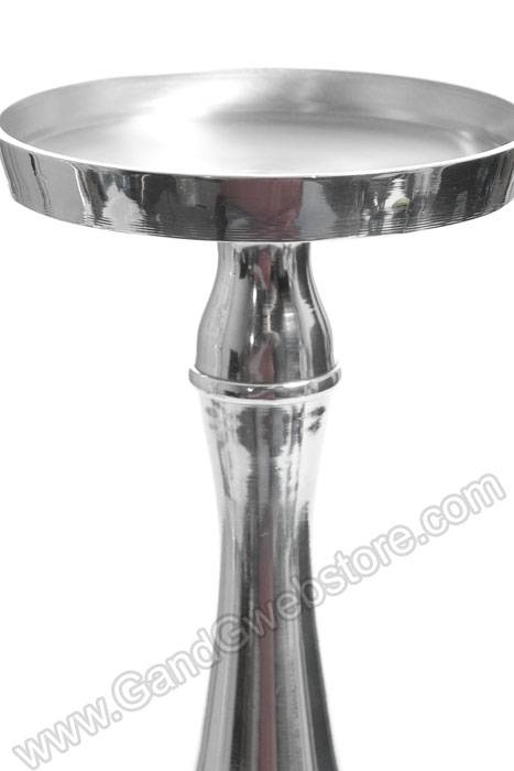 15.5" Aluminum Candle Holder Silver