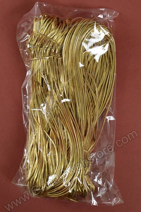 14" Metallic Stretch Loop W/bow Gold Pkg/100