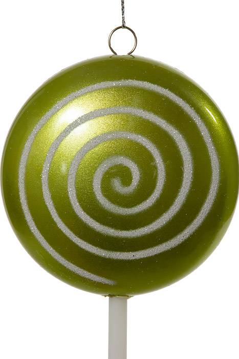 10.5" Plastic Lollipop W/glitter Lime Greeen