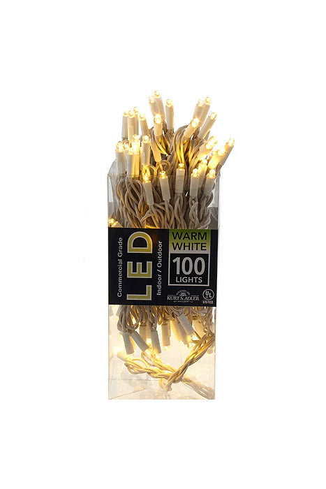 50Ft 100 Light Led With White Wire Warm White