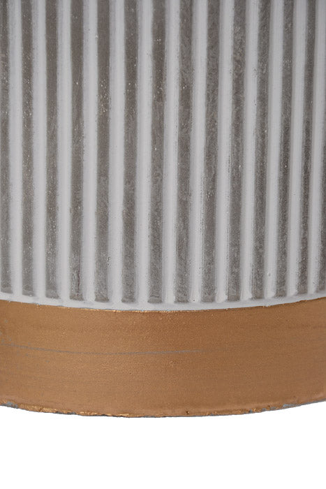 4.75" X 4.25" Round Pot Gray/Gold