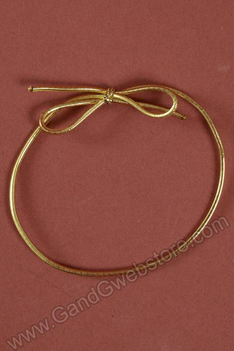 10" Metallic Stretch Loop W/bow Gold Pkg/100