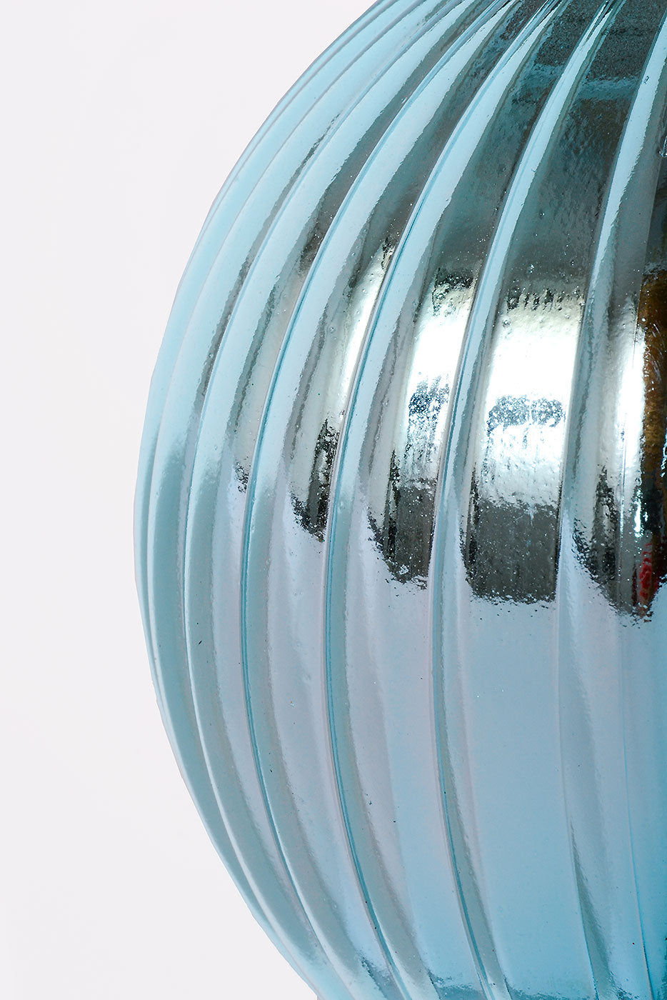 250Mm Shiny Pumpkin Ball Ornament Light Blue