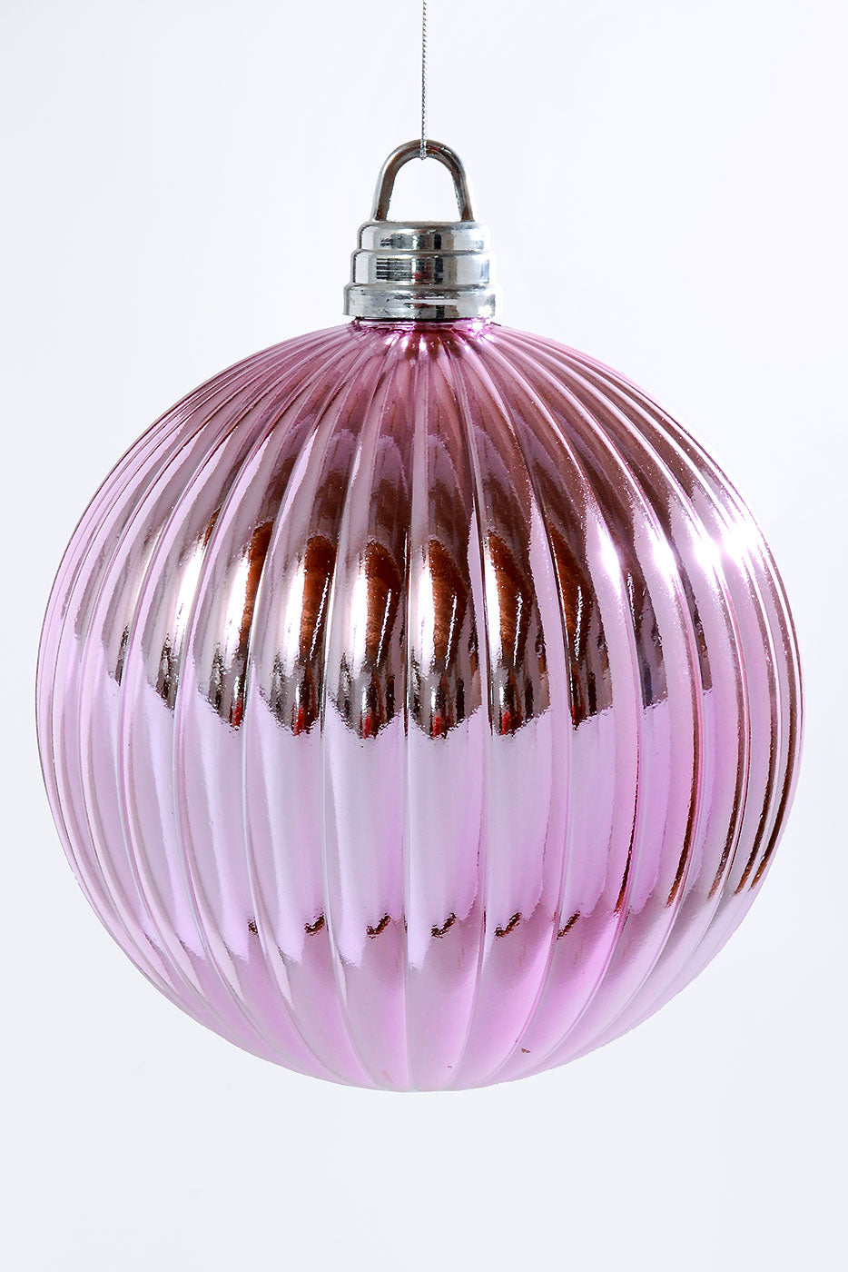 250MM Shiny Pumpkin Ball Ornament Light Pink