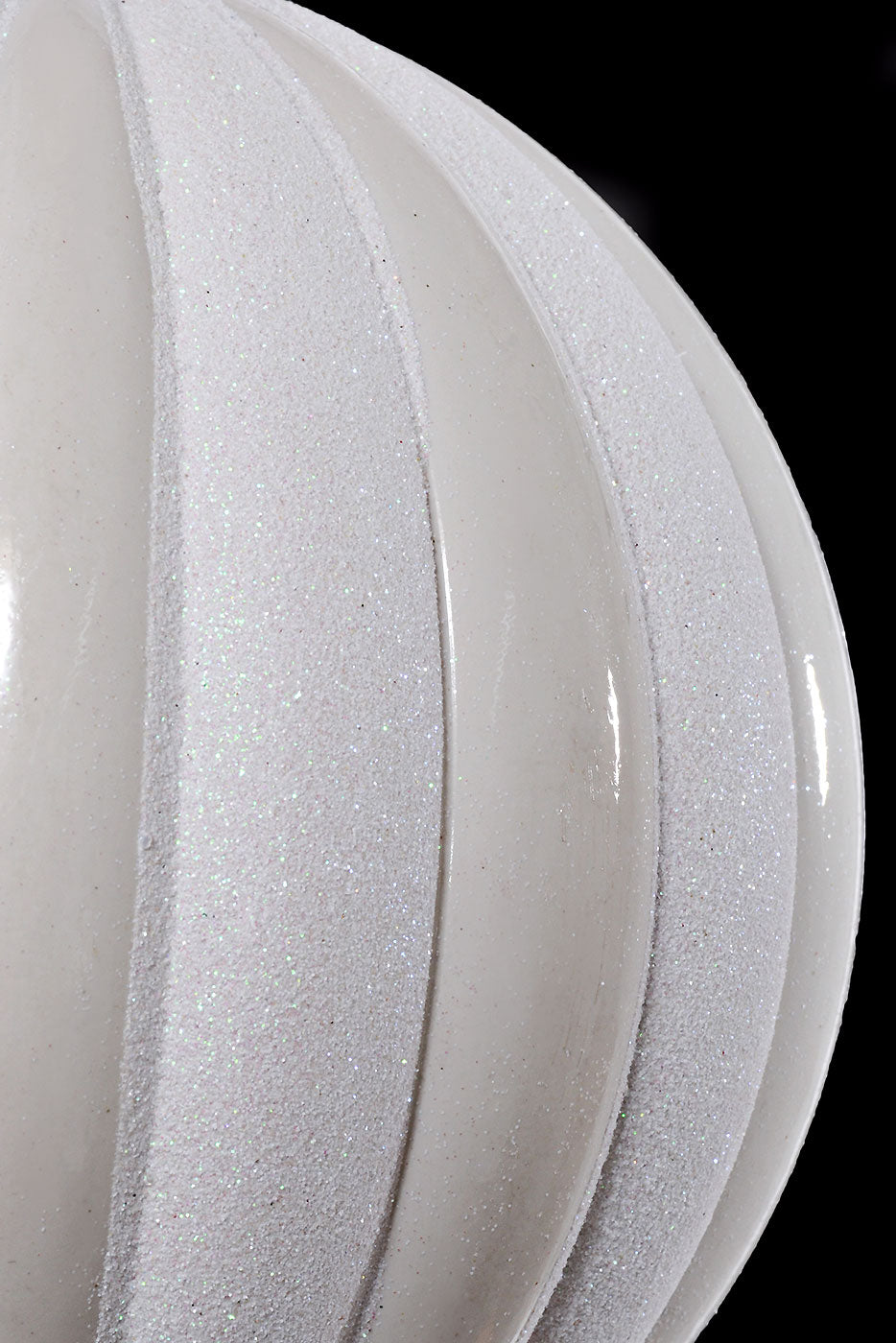 300Mm Plastic Pumpkin with Glitter Ball Ornament White