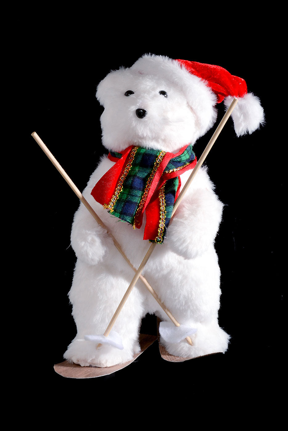 12" Polar Bear with Scarf/Sleigh White