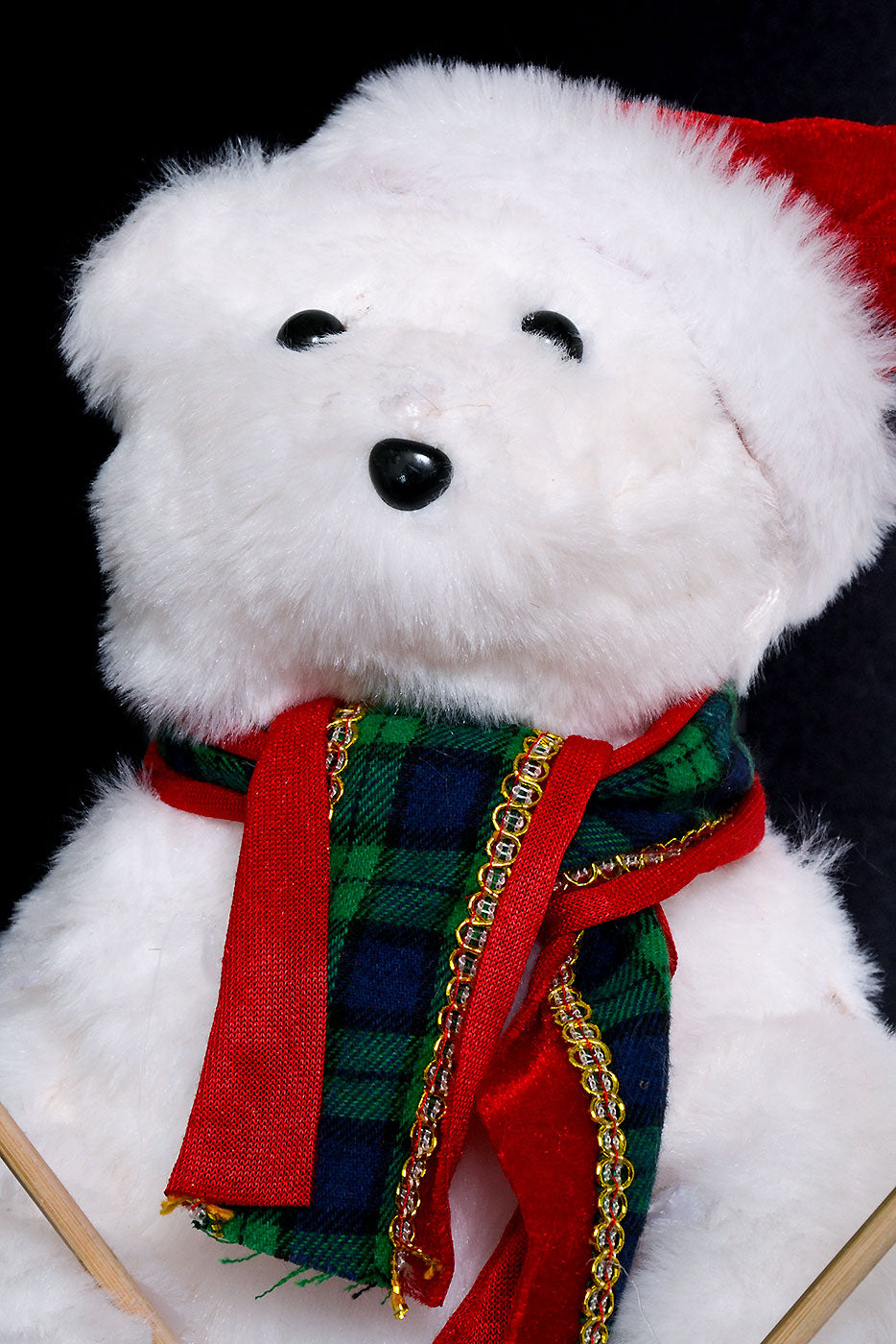12" Polar Bear with Scarf/Sleigh White