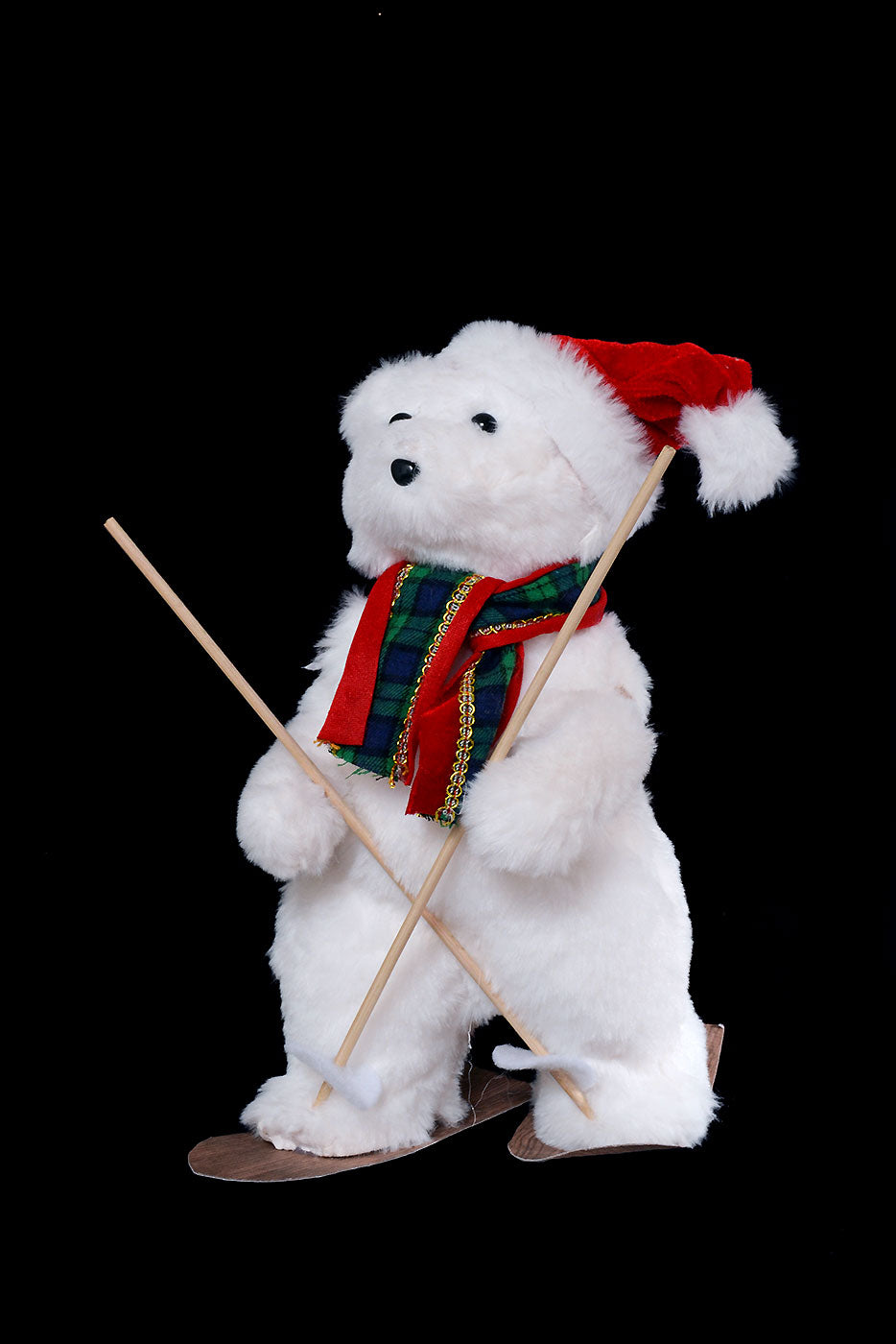 12" Polar Bear with Scarf/Sleigh White
